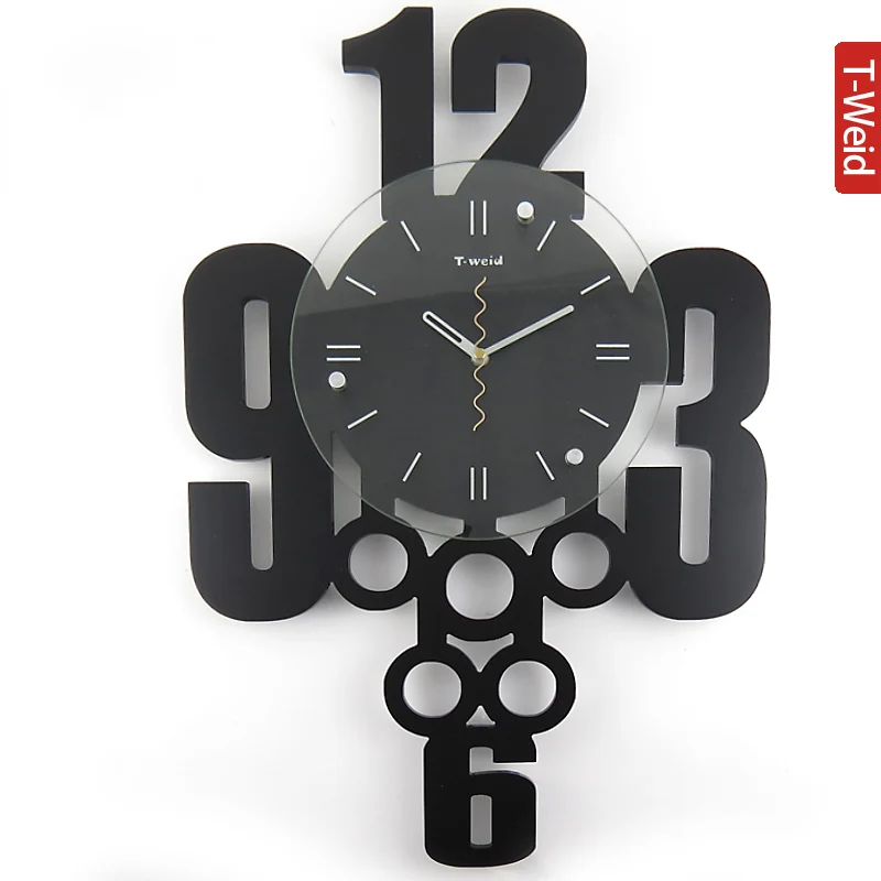 Wooden arch hammock wall clock fashion clock quieten decoration watch personality quartz clock
