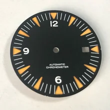 Стерильные черные часы циферблат люминесценции fit Miyota 8205/8215, ETA 2836,2824Mingzhu DG2813/3804 диаметр движения 31,03 мм