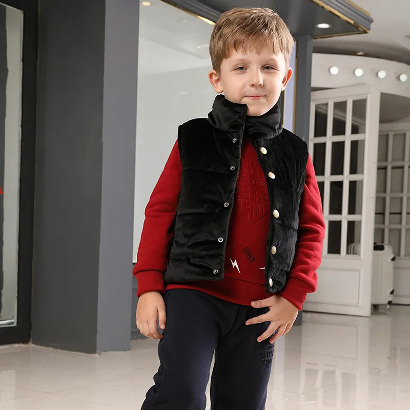 Kids Thick Winter Vest Coat Stand Collar 3-12Years - Image 2