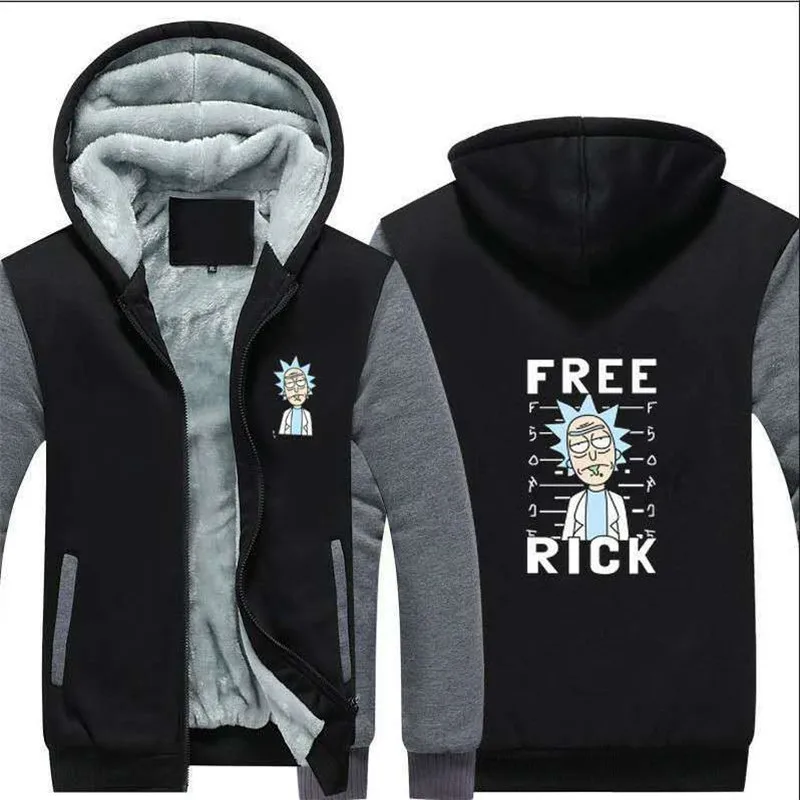 

Winter Hoodies Anime cosplay costume Rick and Morty moletom Fans Coat Jacket Fashion Thick Sweatshirt