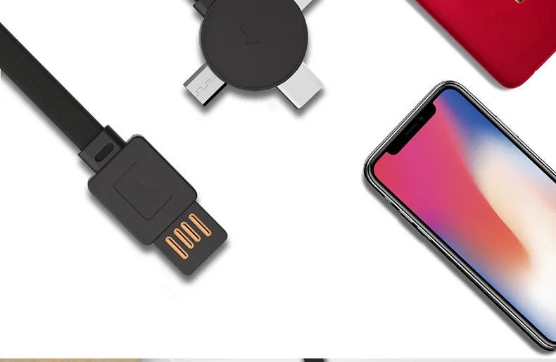 Xiaomi круглая шкатулка для драгоценностей линия передачи данных троица телескопическая линия передачи данных мобильный телефон Тройная функция Подарочная линия передачи данных