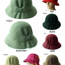 Новая высококачественная теплая зимняя шапка из шерсти с фетровым бантом, лучший выбор для зимы/церкви/вечерние. серый, черный, бежевый, винный, коричневый