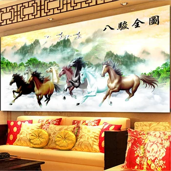 

DIY Diamond Embroidery,Round Diamond Eight horse animal series Full rhinestone 5D Diamond painting cross stitch,needlework