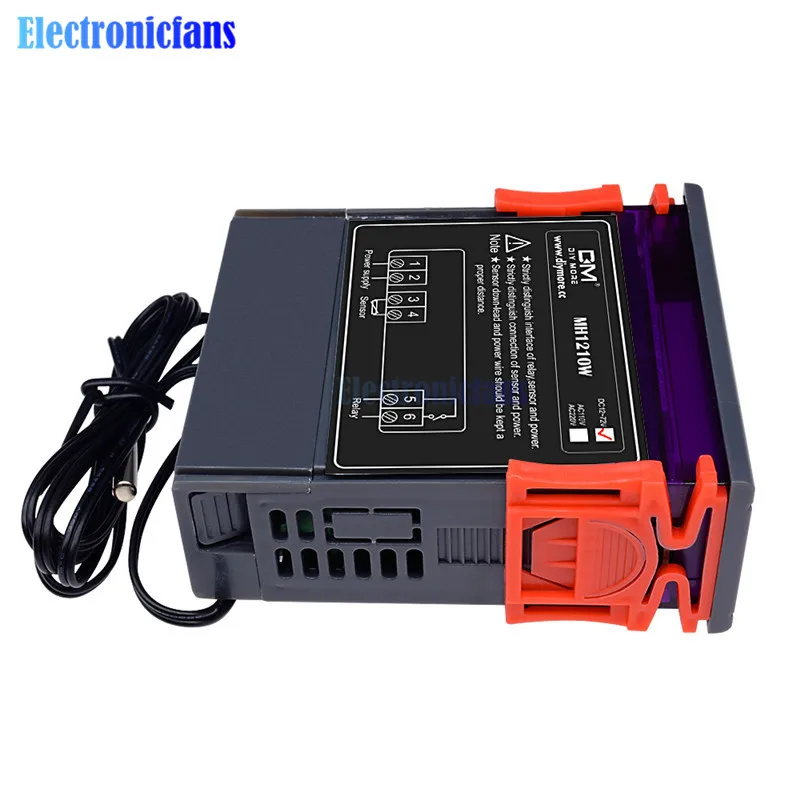 Цифровой регулятор температуры MH1210W AC 90-250V DC 9-72V 10A регулятор термостата с датчиком NTC контроль нагрева и охлаждения