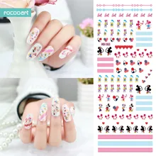 Rocooart KB181-184 nuevas pegatinas de uñas puntas de uñas envolturas Harajuku elemento píxeles ratón Mario Spiderman Etiqueta de transferencia de agua(China)