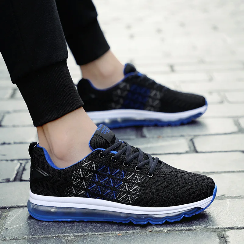 

2019 Men Summer Casual Shoes Outdoor Breathable lace up Shoes Men Sneakers Mesh Shoes Air Cushion Male Non-slip Shoes