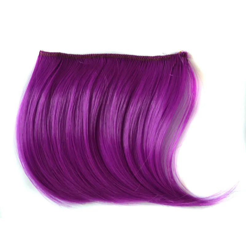 Красивые девушки короткие передние аккуратные челки Клип В короткая челка волосы для наращивания прямые синтетические натуральные волосы шиньон 10,19 - Цвет: Purple