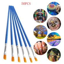 60 штук Детские художественные кисти, маленькие кисти для рисования для акрила, масла и акварели, плоские и острые синие