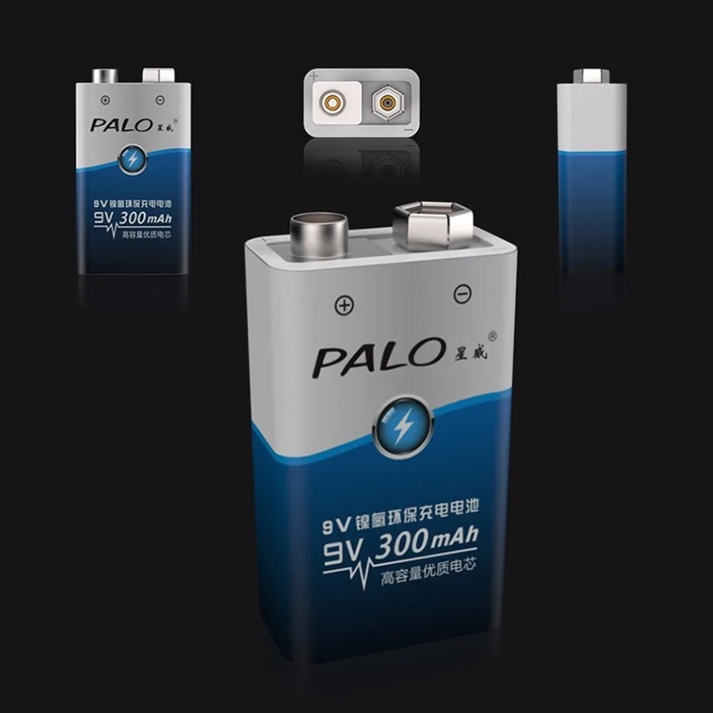 PALO 2 шт./компл. 6F22 006p 9V ni mh 300mah экологически чистые аккумуляторные батареи для