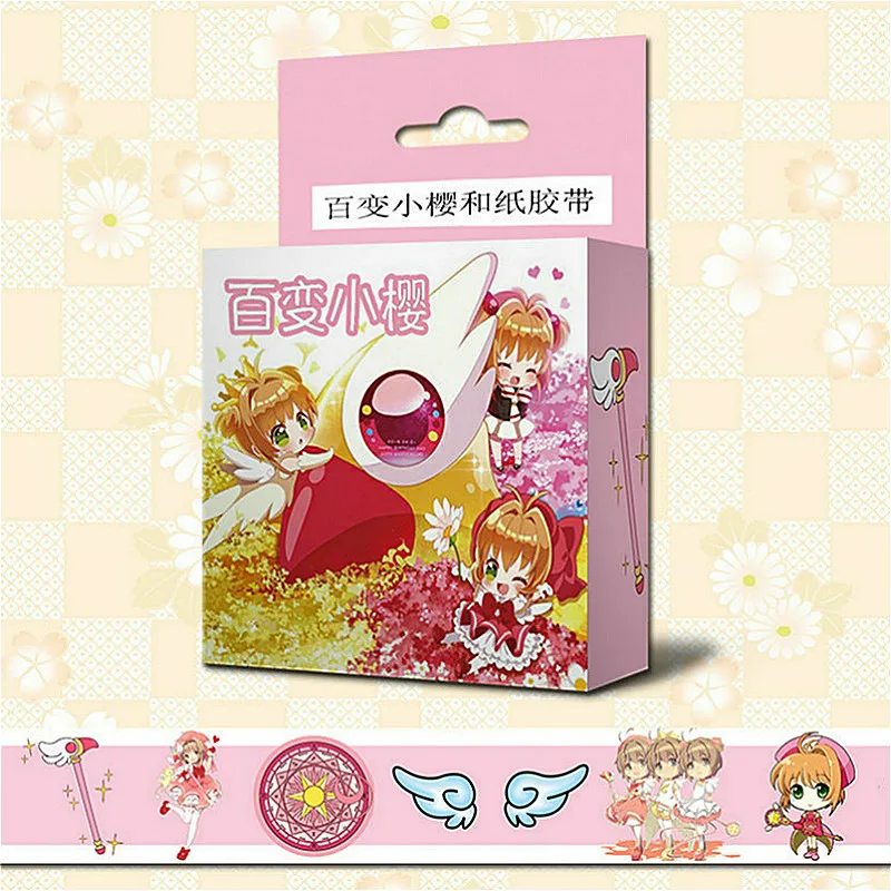 

1box/rolls kawaii washi tape Christmas lovely Cartoon characters Sakura pattern masking tape school Sticker Label Stationery