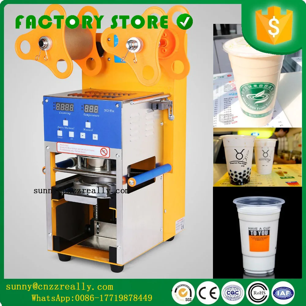 

110v 400W automatic cup sealing machine for juice Fully Automatic Plastic Bubble Tea Sealing Machine Cup Sealer Cup