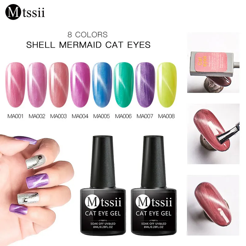 

Mtssii Shell Cat Eye Nail Gel 3D Magnetic Glitter UV Gel Lacquer Soak Off Gel Nail Art Nail Polish Gel Manicure Varnish