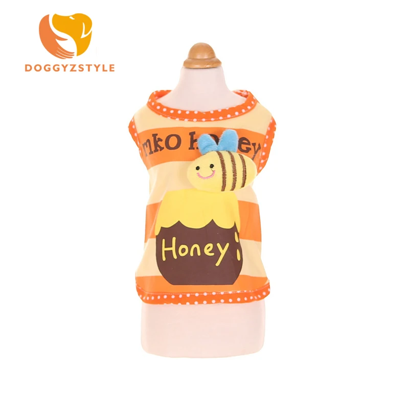 

Summer Pet Breathable Vest For Small Dog Clothes Cute Bee Print Styles Dog Shirt Yorkshire Terrier T-shirt XS-XL DOGGYZSTYLE