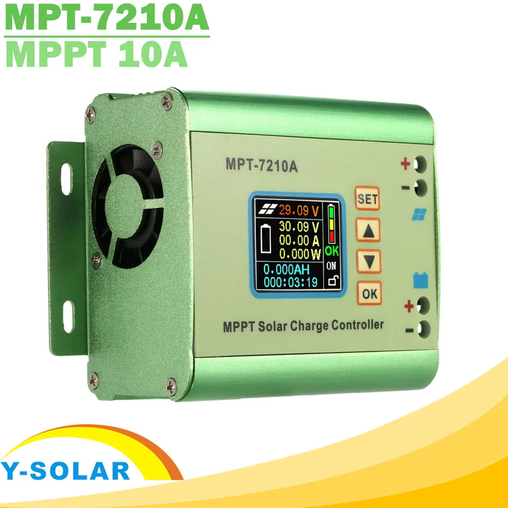 MPPT 10A повышающий Солнечный контроллер заряда ЖК-дисплей DC12-60V солнечная панель для 24 в 36 в 48 в 60 в 72 в