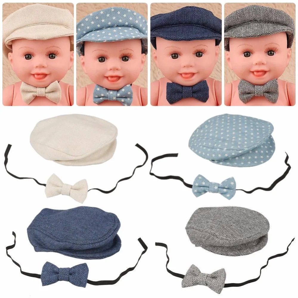 2018 Милая шапочка, 4 цвета, реквизит для фотосъемки новорожденных девочек, шапочка для ребенка + галстук, аксессуары для фотосъемки, шапки