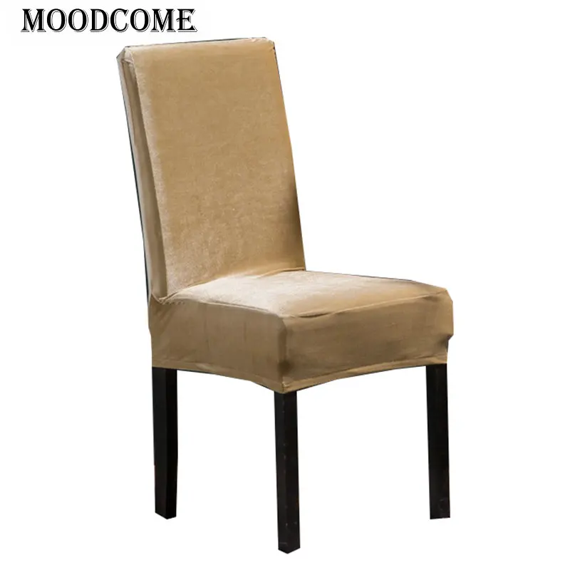 Мягкий Бархатный Чехол для стульев золотого цвета обеденная спандекс эластичный чехол для стула Отель Прямая роскошный подарок