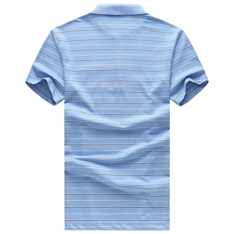 Летний Стиль мужские повседневные модные рубашки поло в полоску мужские шелковые рубашки поло высокого качества с коротким рукавом Размер M-6XL