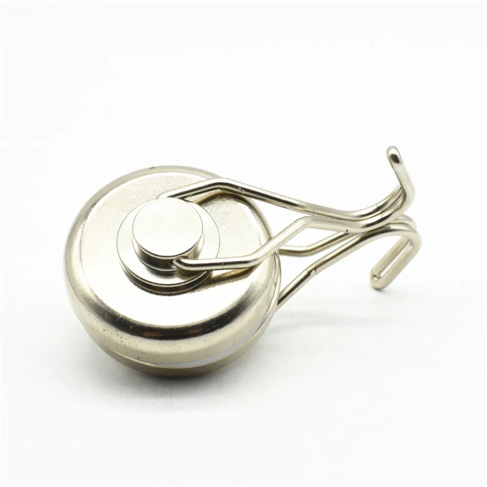 

Swivel Hook Magnet Dia 40mm Magnetic Pots 50kg Pulling Strong Neodymium Magnets for Grill Utensils and Garage Tool Hanger 2pcs