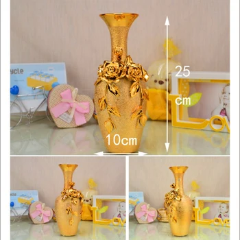 

Exquisite golden ceramic vase Classical beautiful home Decoration vases