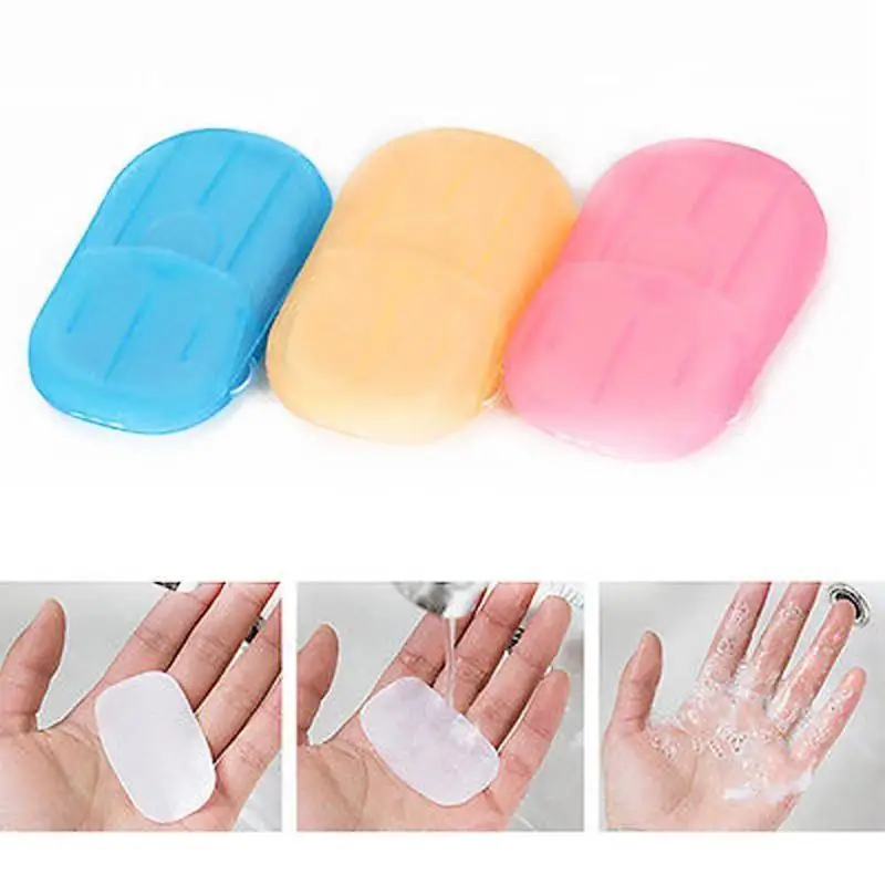 

Hoomall Disinfecting Soap Paper 20pcs Disposable Convenient Washing Hand Bath Soap Flakes Mini Cleaning Soap Sheet