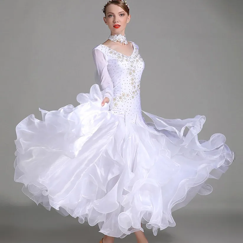 Woman Ballroom Dancing Dress Modern Waltz Tango Dance Dress Standard Ballroom Competition Costume