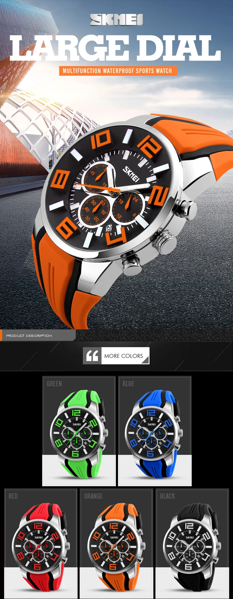 men sports relógios à prova dwaterproof água