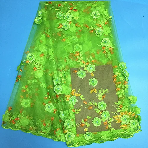 J48 green Good Looking Embroidered 3d Lace Fabric For Sewing.High Quality African Tulle Net Wedding | Дом и сад