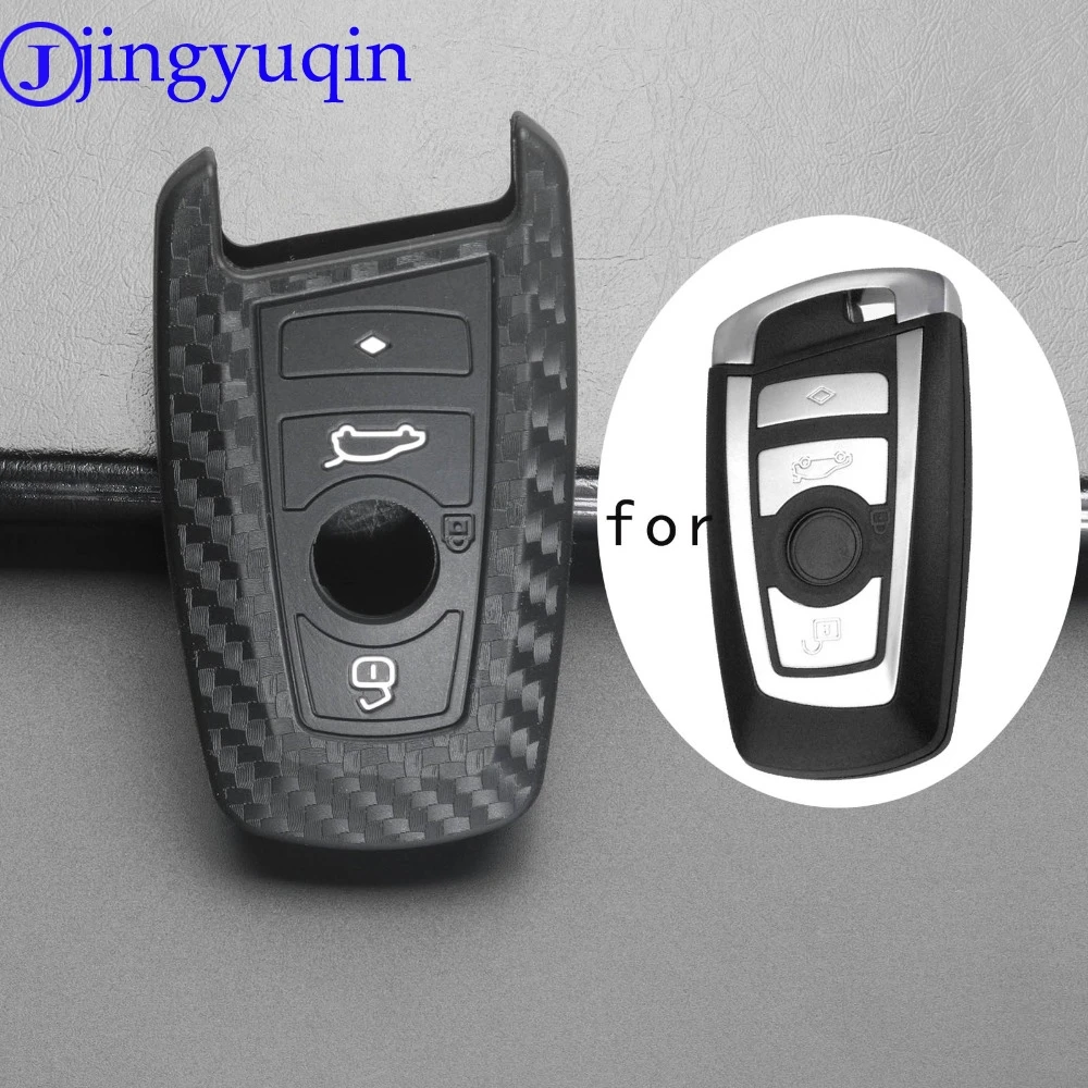 

jingyuqin Remote Car Key Case Cover Carbon for BMW 520 525 f30 f10 F18 118i 320i 1 3 5 7 Series X3 X4 M3 M4 M5 Car Styling