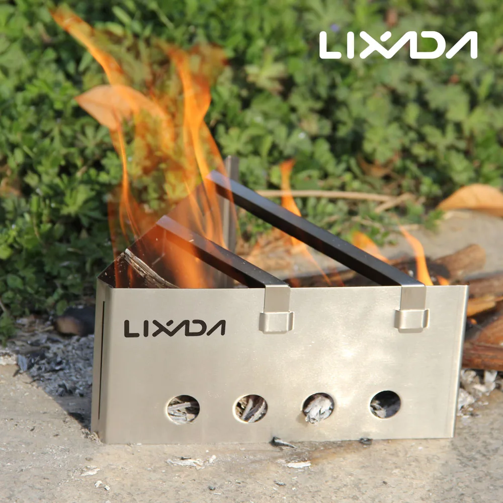 Lixada Outdoor Camping Triangle Wood Stove Compact Pocket Alcohol Stainless Steel Stove Outdoor Cooking Backpacking Picnic Stove