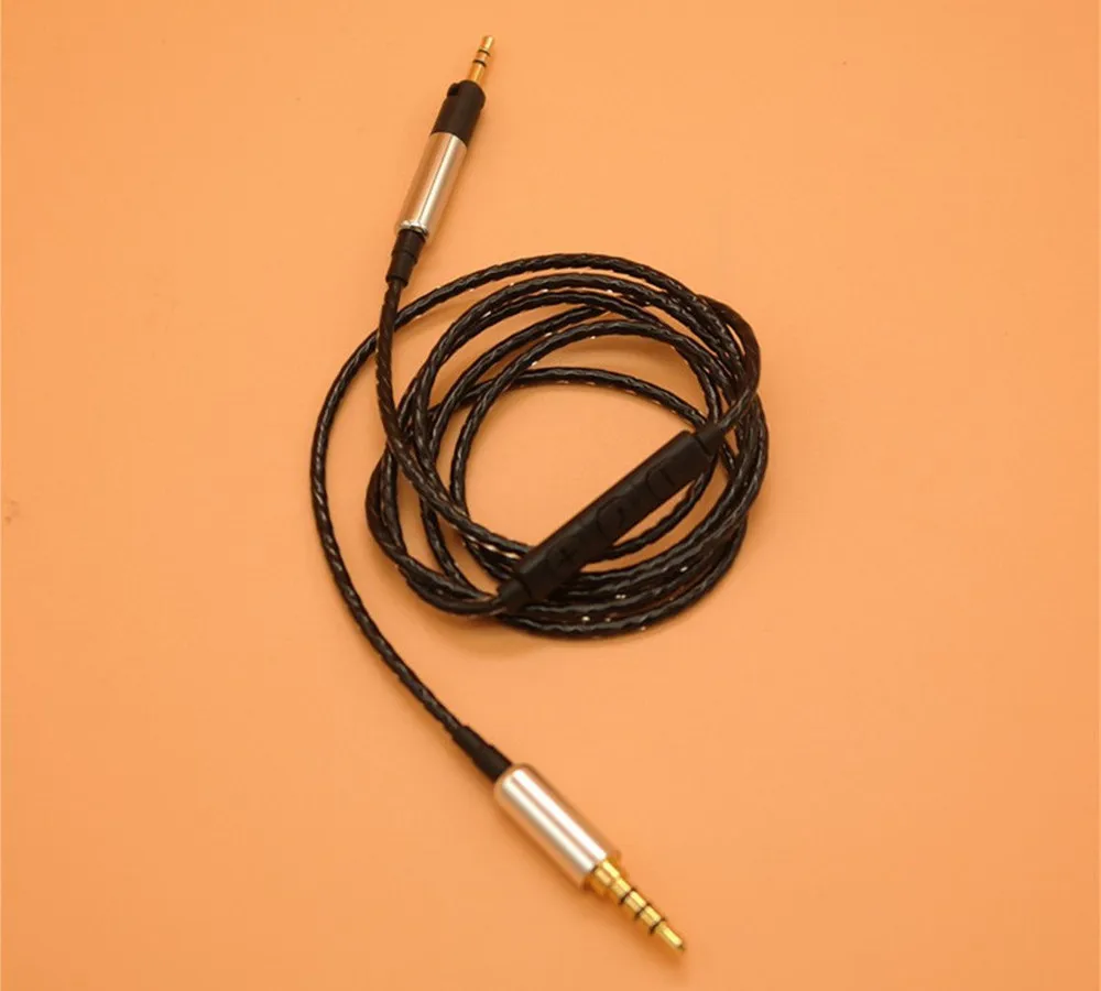 3.5mm to 2.5mm Black Replacement Cable Line Upgrade Cable with Mic for