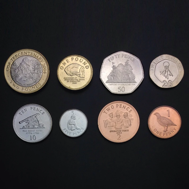 

Z-1 Gibraltar Set 8 Coins, Random Years, UNC, Europe, Beautiful Collectibles, Gift, 100% Real Original Genuine Coin