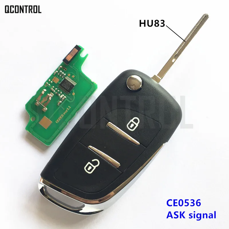 QCONTROL Модернизированный дистанционный ключ костюм для PEUGEOT 207(2006-2009,6), 307(2005,3-2008), 308(2008,7-2010,2