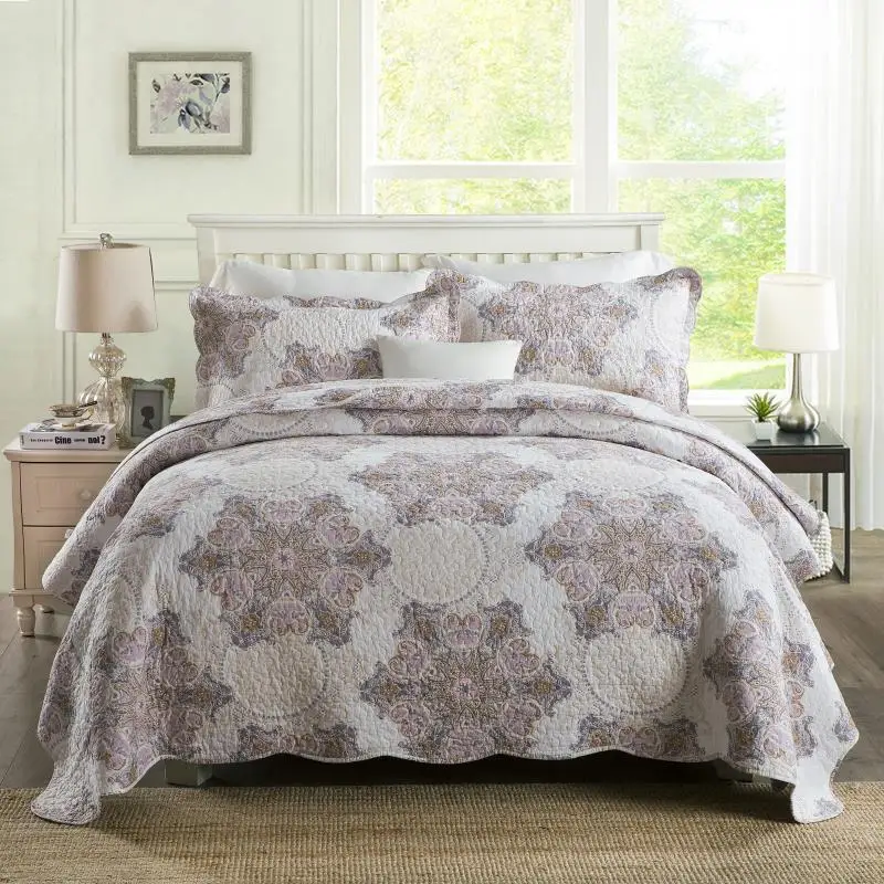 Annuona sheets covered quilted washable quilt double mattress mattresses Three piece cotton bed