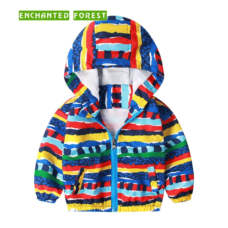 

Boys and girls coat windbreaker Boys and girls coat wispring and summer children's wear children's graffiti full printed jacket