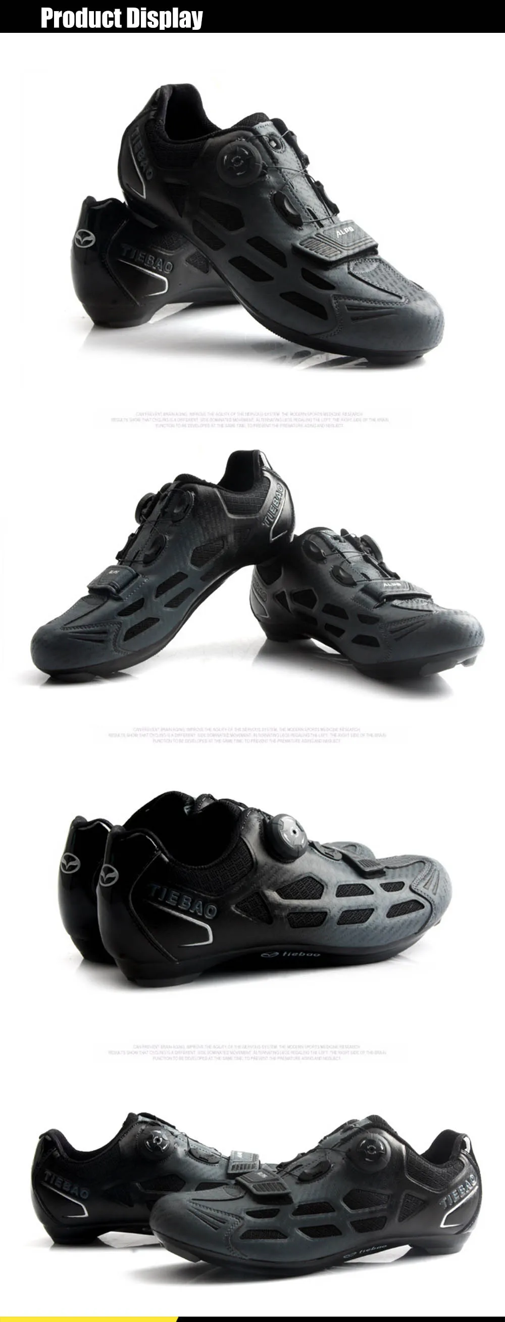 TIEBAO Road Cycling Shoes sapatilha ciclismo Men add pedal set Pro Team Rubber Breathable Unlocked Bicycle sports Bike Shoes