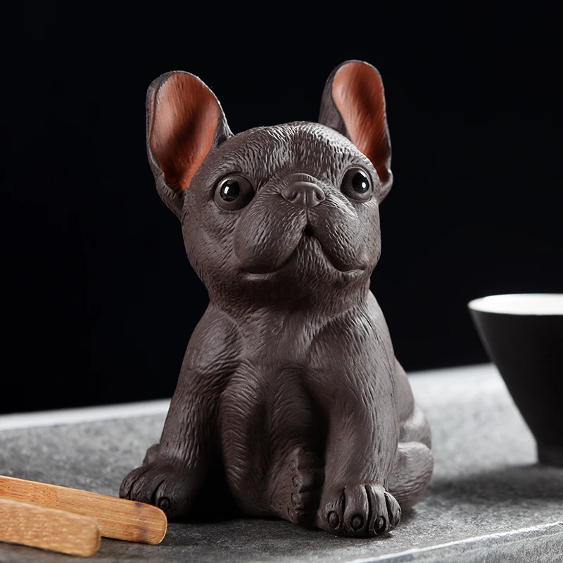 Kreatywna herbata Pet uchwyt naturalna purpurowa glina rzeźba uroczy pies statua akcesoria do herbaty wystrój rzemiosła butik rzemiosło samochodowe prezenty Kreatywna herbata Pet uchwyt naturalna purpurowa glina rzeźba uroczy pies statua akcesoria do herbaty wystrój rzemiosła butik rzemiosło samochodowe prezenty