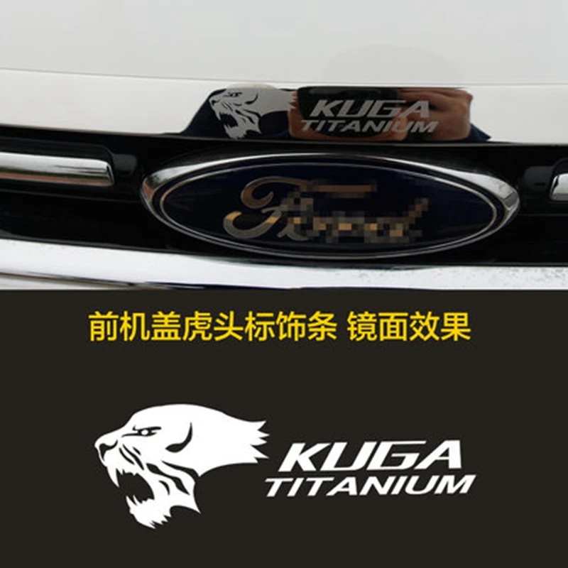 

ABS Chrome Front Engine Machine Stripe Garnish Hood Grille Trim Molding Exterior Decoration For Ford Kuga Escape 2013 2014 2015
