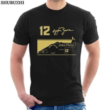 Хлопковая Новая модная повседневная мужская футболка, новинка, топы с круглым вырезом, Ayrton Senna Jps Tribute, футболка, 12 подписей, оптом, футболки
