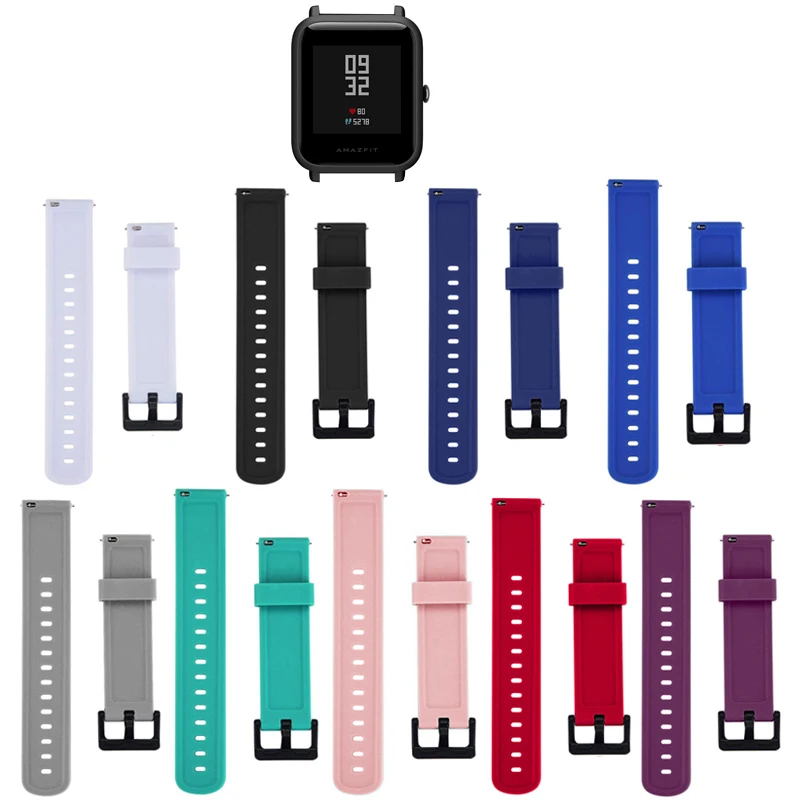 Ремешок силиконовый для Xiaomi Huami Amazfit Bip BIT PACE Lite Youth сменный спортивный браслет