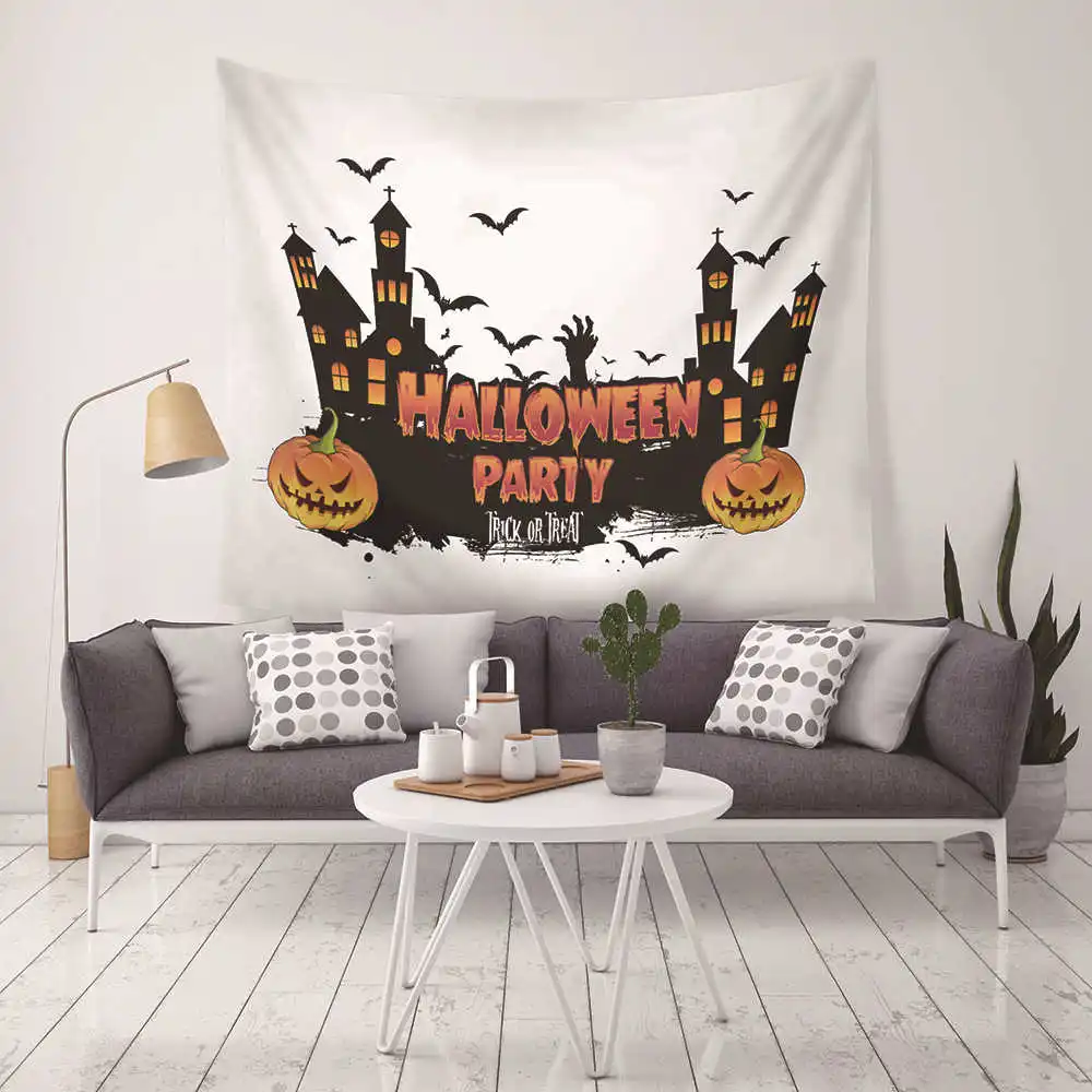 

Indian Mandala Halloween Pumpkin Print Wall Hanging Tapestry Bedspread Yoga Mat Blanket Bed Cloth Home Decor Living Room Boho