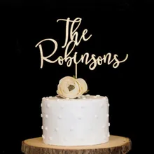 Пользовательское семейное имя свадебный торт Топпер Дерево Arcylic блестящая бумага торт Топпер для свадьбы День рождения торт флаг