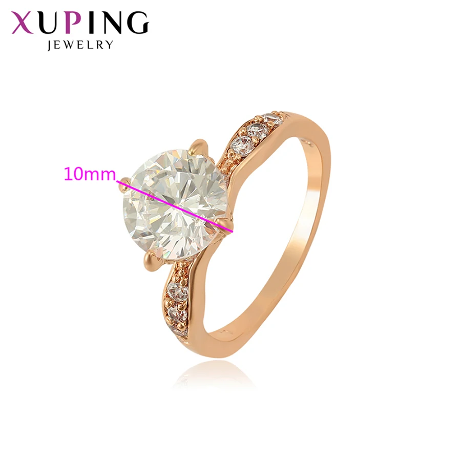 Большое обручальное кольцо Xuping из белого синтетического фианита покрытое