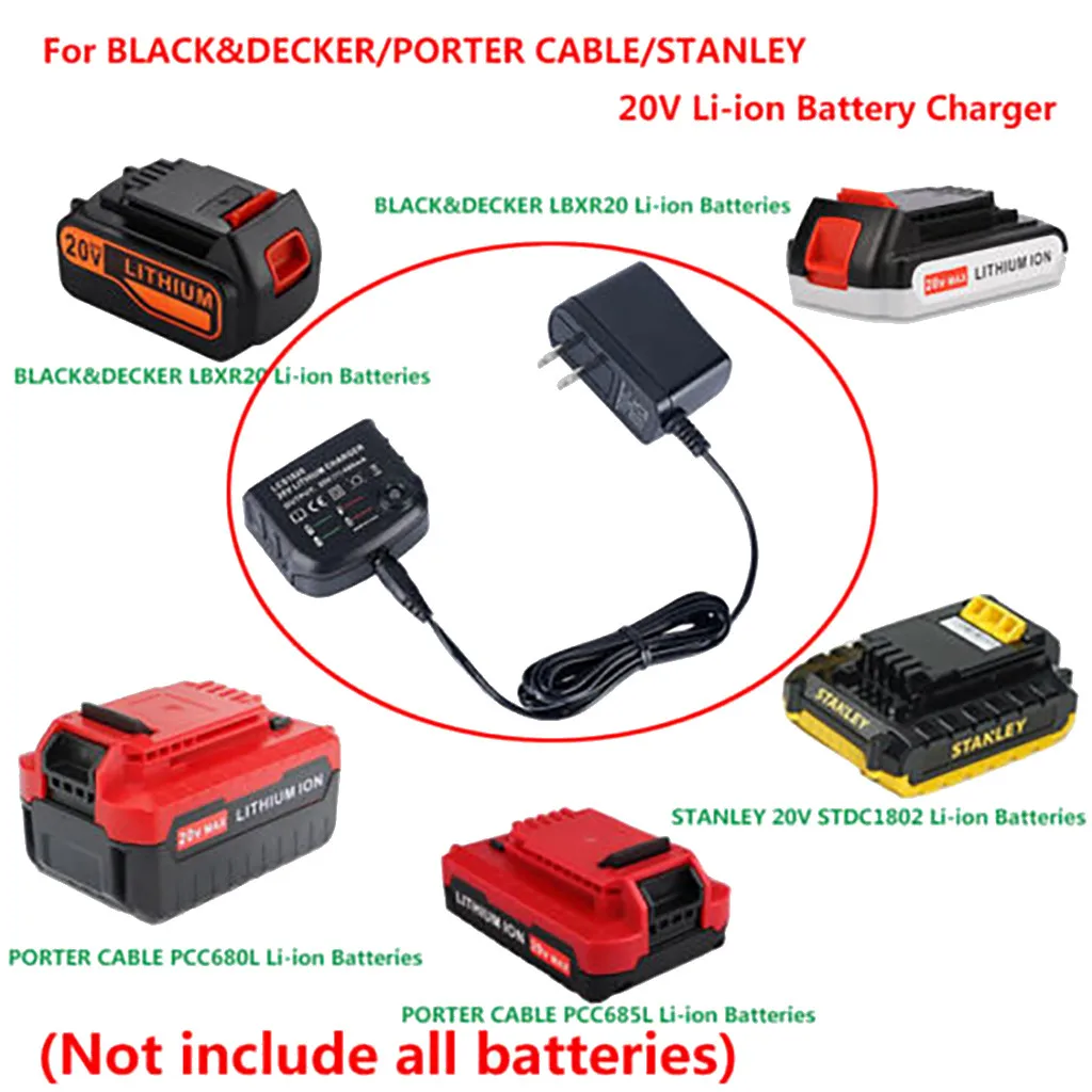 20 В литиевая батарея LCS1620 зарядное устройство для BLACK+ DECKER/PORTER-CABLE/Стэнли зарядное устройство смарт Зарядка для аккумуляторов