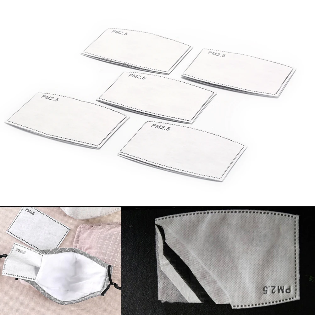 

10pcs/lot Protective PM2.5 Activated Carbon Filter Replaceable Anti Haze Dust Masks Filter Paper Insert Filter Cloth For Mask