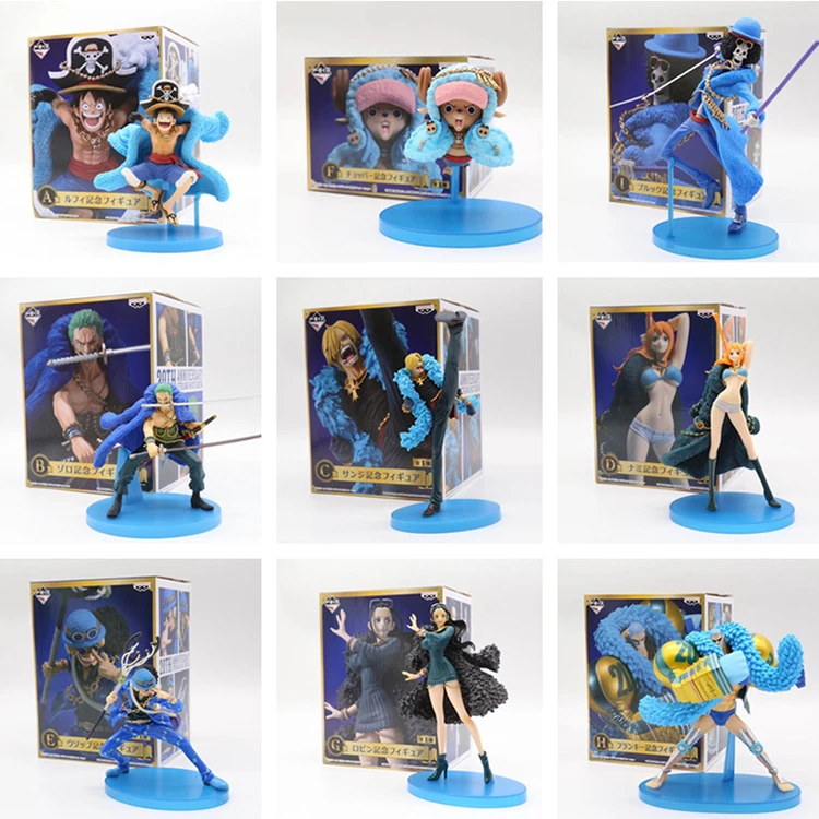 Anime One Piece 9pcs Set th Anniversary Blue Luffy Zoro Nami Usopp Sanji Pvc Action Figure Model Toy Dolls Gift Brinquedos Action Figures Aliexpress