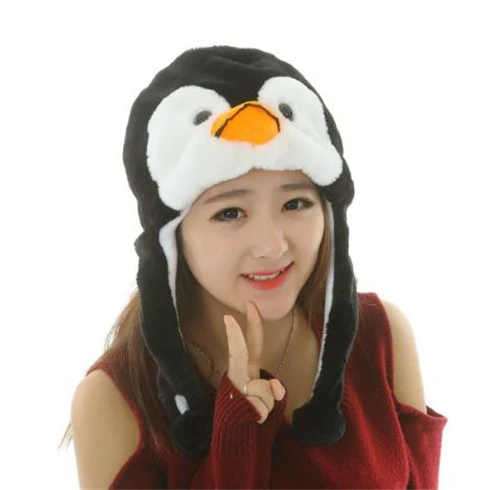 Promotion ! New WINTER Cartoon Animal Hat Fluffy Plush Cap Unisex best Novelty gift for boy girl friend With Ear Flap