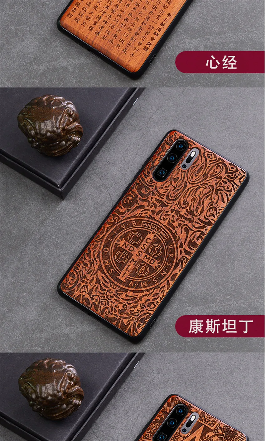 Huawei P30 Pro Case Boogic Original Real Wood funda P30 Pro Rosewood TPU Shockproof Back Cover Phone Shell Huawei P30 case (11)