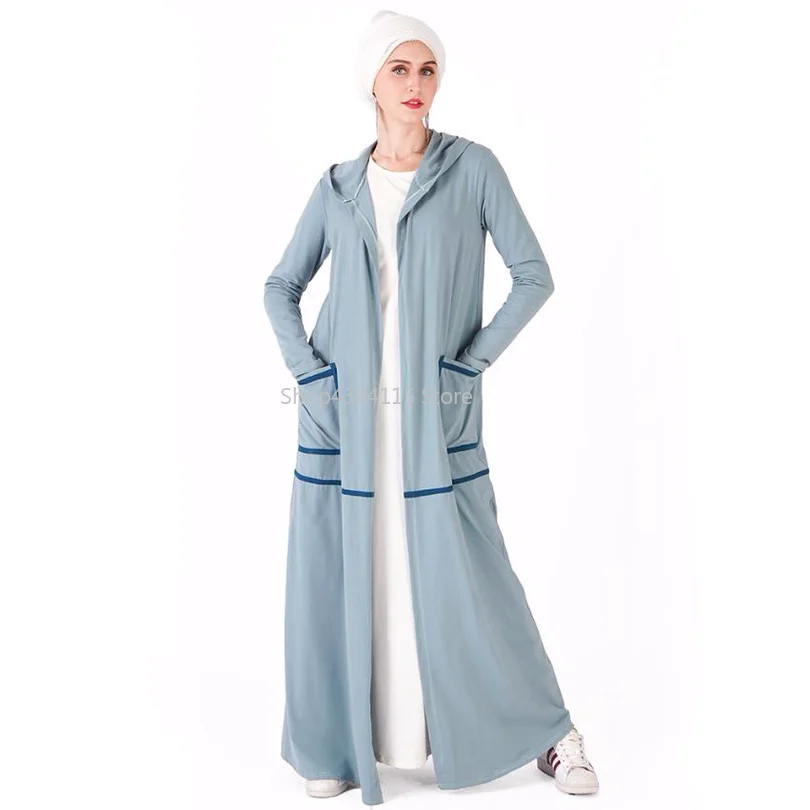 Модное мусульманское взрослое популярное цветное кимоно с капюшоном abayas женское