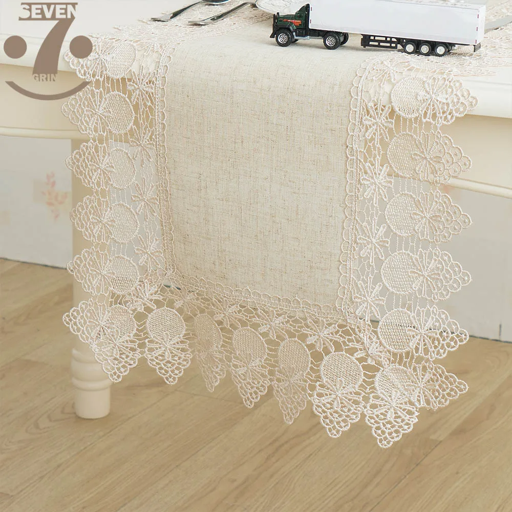 

Free Shipping Home Decorative Embroidered Tomato Pattern Border Linens Vintage Style Table Runner