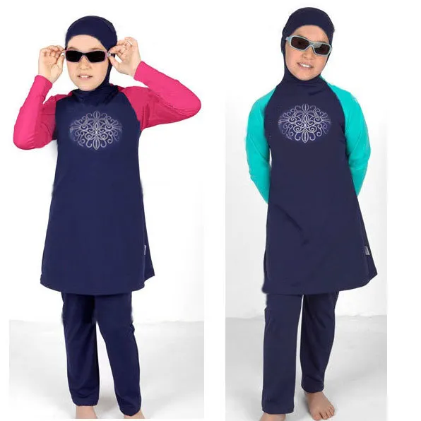 2015 Girl muslim swimwear Child islamic swimsuit swimwear For little
